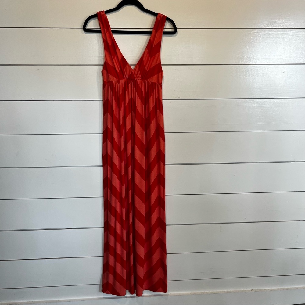 J. Crew Red Sleeveless V-Neck Sundress Maxi Size S